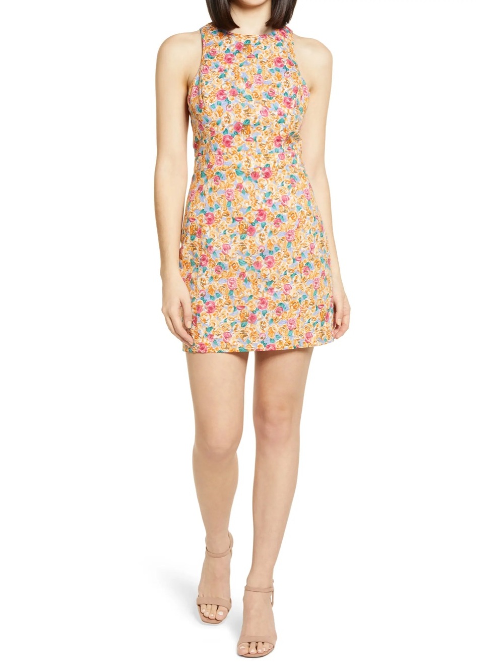 NWT Endless Rose Floral Sleeveless Fit & Flare Mini  Dress Feminine Size Small
